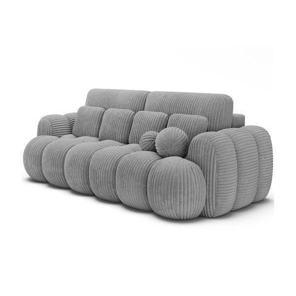 Pilkos spalvos sulankstoma sofa iš kordinio velveto 256 cm Cotonn – ELTAP-image-2
