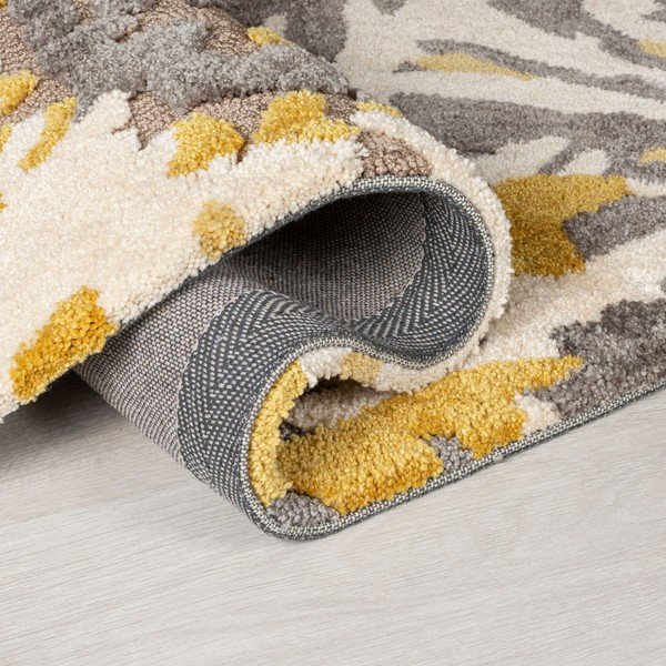 Pilkos ir geltonos spalvos kilimas Flair Rugs Soft Floral, 160 x 230 cm-image-1