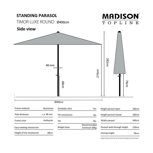 Žalias skėtis ø 400 cm Timor - Madison-image-1