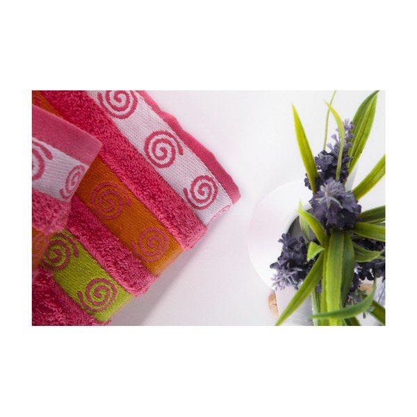 Dviejų rankšluosčių rinkinys "Truva Fuchsia", 90x150 ir 50x90 cm-image-1