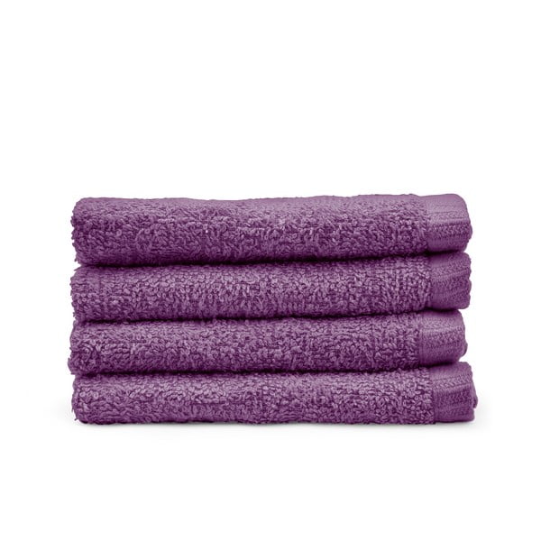 Violetinės spalvos greitai džiūstantys iš medvilnės rankšluosčiai 4 vnt. 30x30 cm Quick Dry – Catherine Lansfield