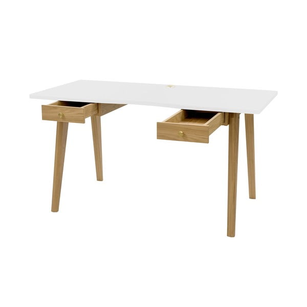 Rašomasis stalas iš ąžuolo 70x140 cm Nice – Woodman-image-2