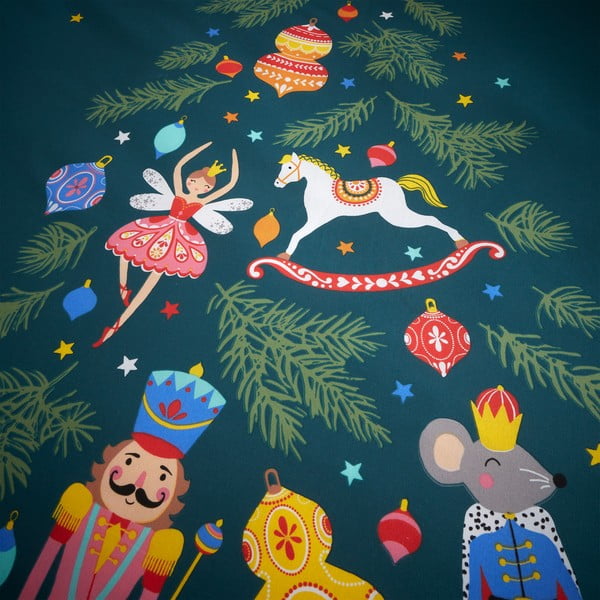 Tamsiai žalios spalvos dvigulė/itin ilga patalynė 230x220 cm Nutcracker – Catherine Lansfield-image-4