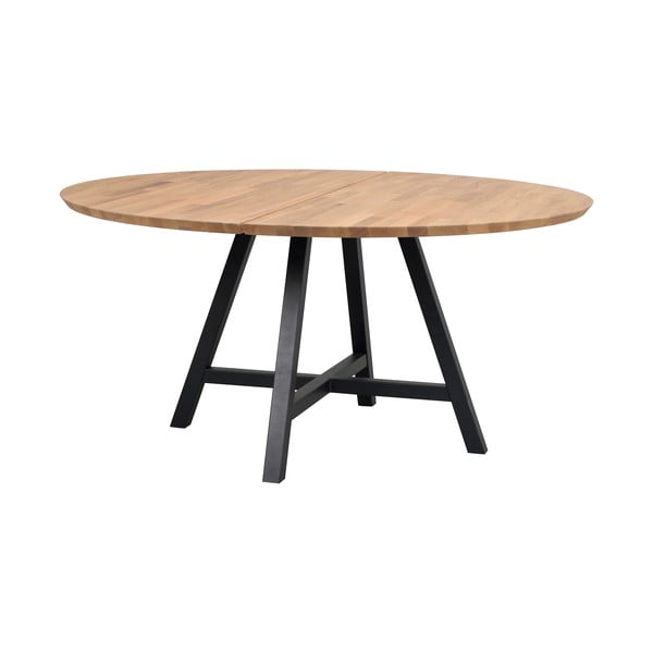 Apvalus valgomojo stalas su ąžuoliniu stalviršiu 150x150 cm Carradale - Rowico
