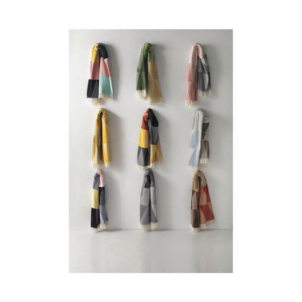 Rožinis ir pilkas medvilninis pledas Euromant Pisa, 140 x 160 cm-image-2