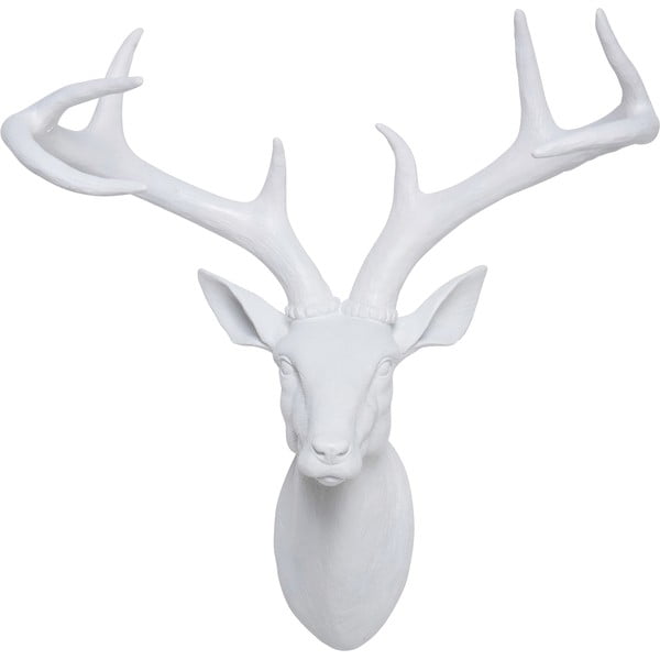 Baltos spalvos dekoratyvinis elnio formos biustas Kare Design Deer, 40 x 45 cm-image-1