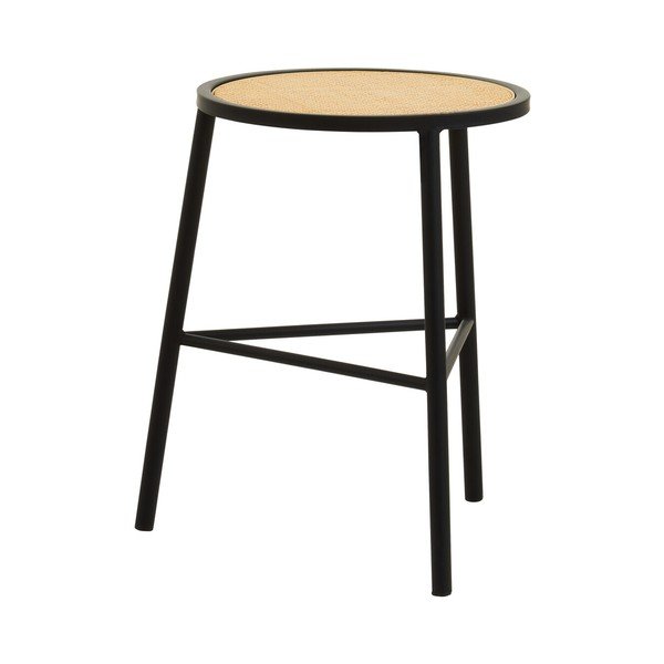 Juodos spalvos/natūralios spalvos iš rotango taburetė Depok – Premier Housewares