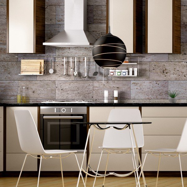 Juodas apvalus pakabinamas šviestuvas LAMKUR Lines-image-1