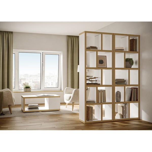 Knygų spinta  baltos spalvos/natūralios spalvos 70x198 cm Berlin – TemaHome-image-4