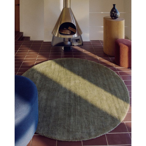 Žalios spalvos apvalios formos kilimas ø 200 cm Empuries – Kave Home-image-1