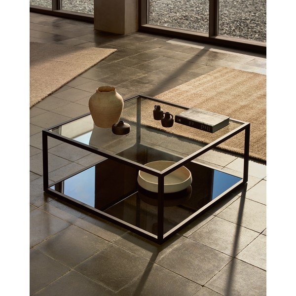 Juodas kavos staliukas Kave Home Green Hill, 80 x 80 cm-image-1