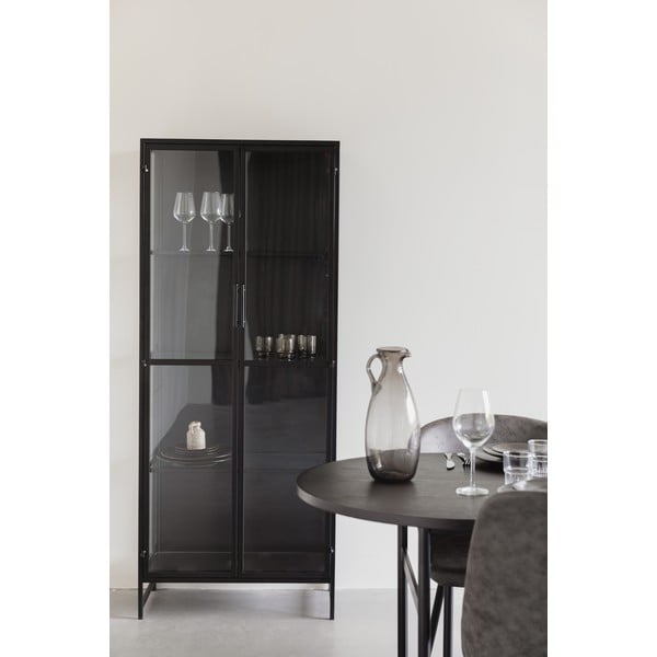 Juodos spalvos iš metalo vitrina 70x170x35 cm Rob – White Label-image-1
