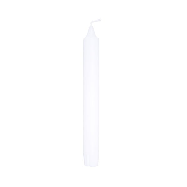 8 baltų ilgų žvakių rinkinys Ego Dekor ED, degimo trukmė 7 val.