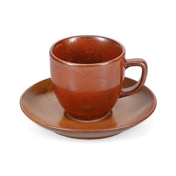 Rudos spalvos iš porceliano puodelis kapučino 200 ml Ovio – BonBistro-image-3