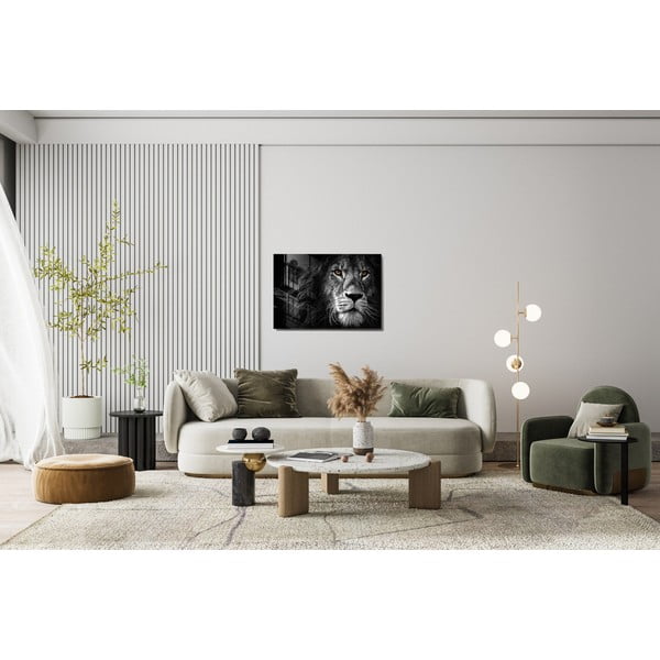Paveikslas ant stiklo 70x50 cm Lion - Wallity-image-2