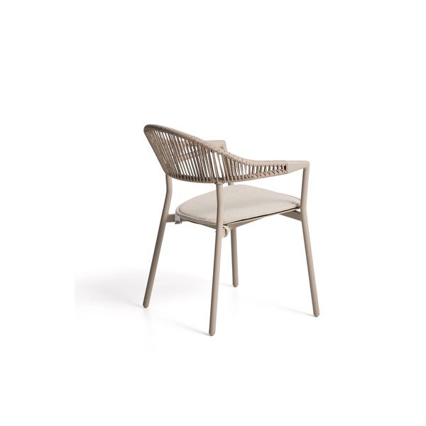 Taupe spalvos paminkštinto audinio sodo kėdė Alimia – Kave Home-image-1