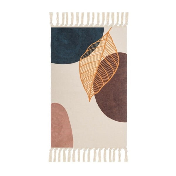 Skalbiamas iš medvilnės mišinio kilimas kreminės spalvos 50x80 cm – Casa Selección