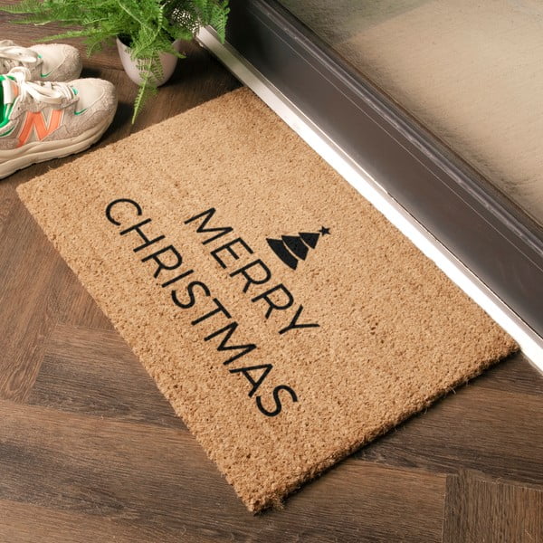Iš kokoso pluošto grindų kilimėlis su Kalėdų motyvu 40x60 cm Merry Christmas – Artsy Doormats-image-2