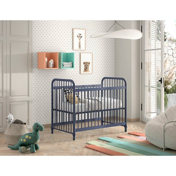 Vaikiška lovelė iš metalo mėlynos spalvos 60x120 cm BRONXX – Vipack-image-3