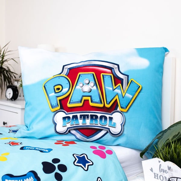 Iš medvilnės viengulė vaikiška patalynė su žėrinčiu efektu 140x200 cm Paw Patrol – Jerry Fabrics-image-1