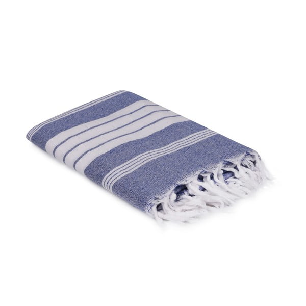 Mėlynas ir baltas rankšluostis, 170 x 90 cm