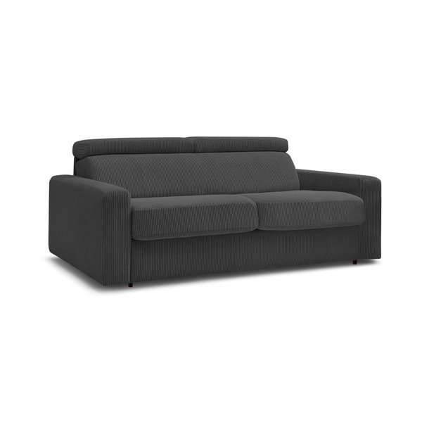 Iš kordinio velveto sulankstoma sofa tamsiai pilkos spalvos 195 cm Monaco – Bobochic Paris-image-3