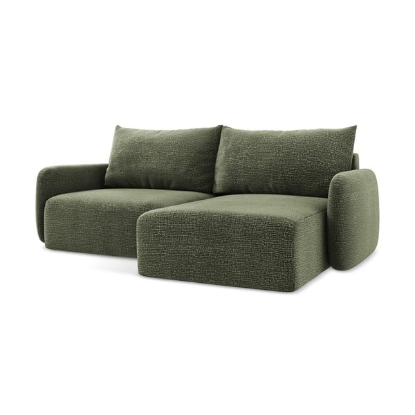 Žalios spalvos sulankstoma/su sandėliavimo vieta kampinė sofa (su dešiniuoju kampu) Kalena – Makamii-image-2