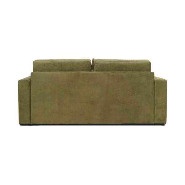 Khaki žalia aksominė sofa-lova Scandic Elbeko-image-3