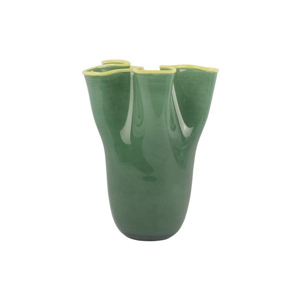 Žalios spalvos iš stiklo  rankų darbo vaza (aukštis 31,5 cm) Ruffles – PT LIVING