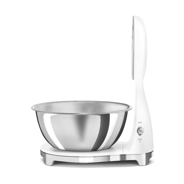 Baltos spalvos iš plastiko skaitmeninė virtuvinės svarstyklės – SMEG-image-2