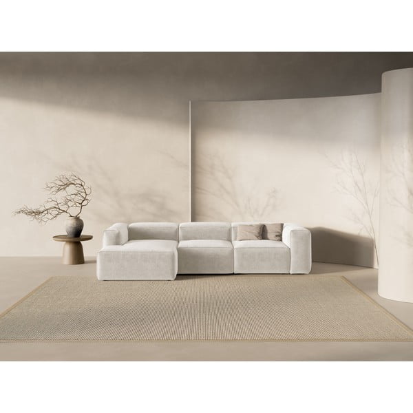 Smėlio spalvos kampinė sofa (su kairiuoju kampu/su gultu) Bergamo – Cosmopolitan Design-image-1