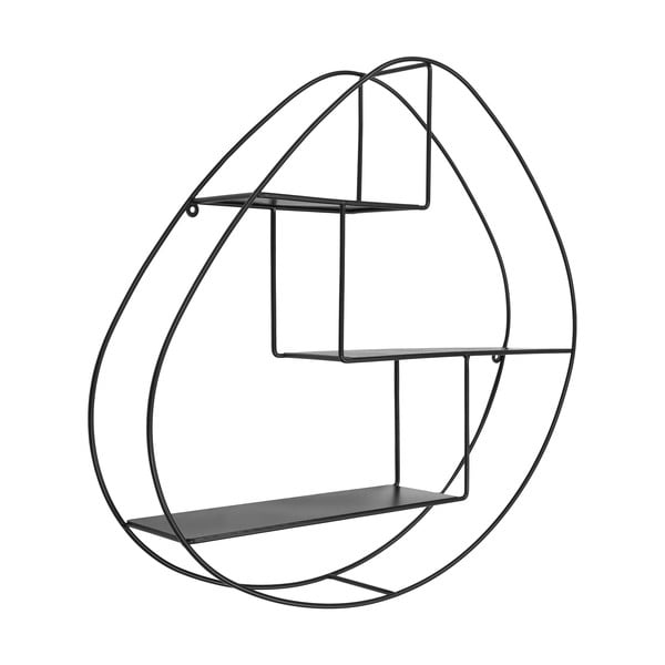 Iš metalo kelių aukštų sieninė lentyna juodos spalvos 60 cm Wrexham – House Nordic-image-2
