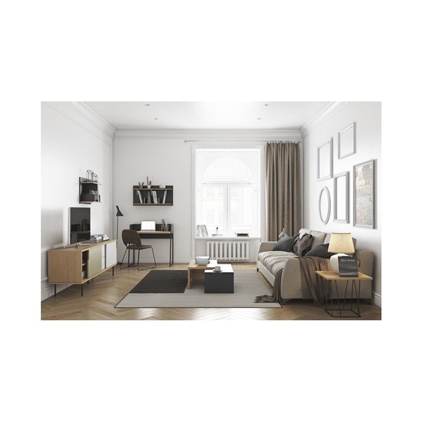 Juodos spalvos sieninių lentynų sistema TemaHome Bern, 230 x 90 cm-image-1