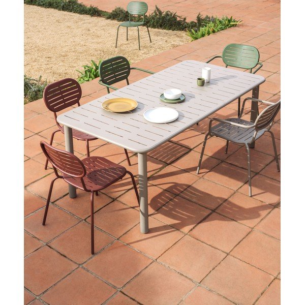 Bordo spalvos metalinė sodo kėdė Brai – Kave Home-image-1