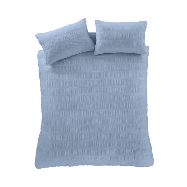 Iš banguotos tekstūros dvigulė patalynė mėlynos spalvos 200x200 cm Seersucker – Catherine Lansfield-image-2