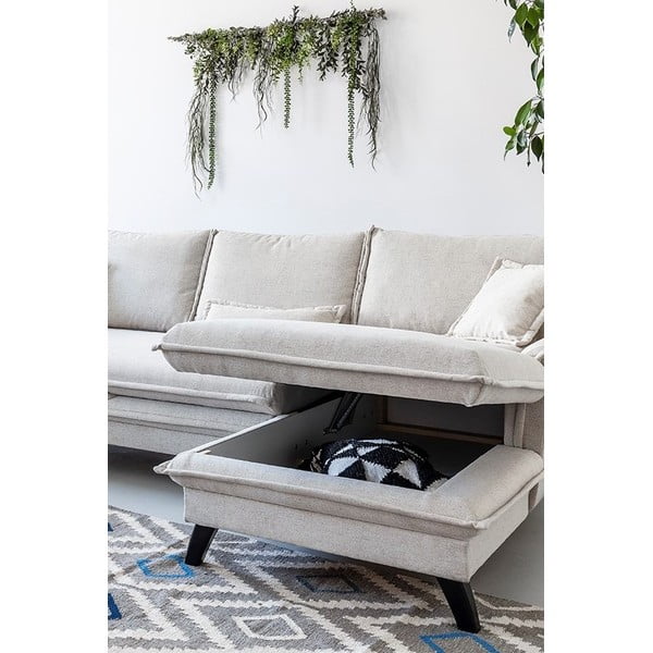 Šviesiai smėlio spalvos sofa-lova Miuform Charming Charlie, dešinysis kampas-image-4