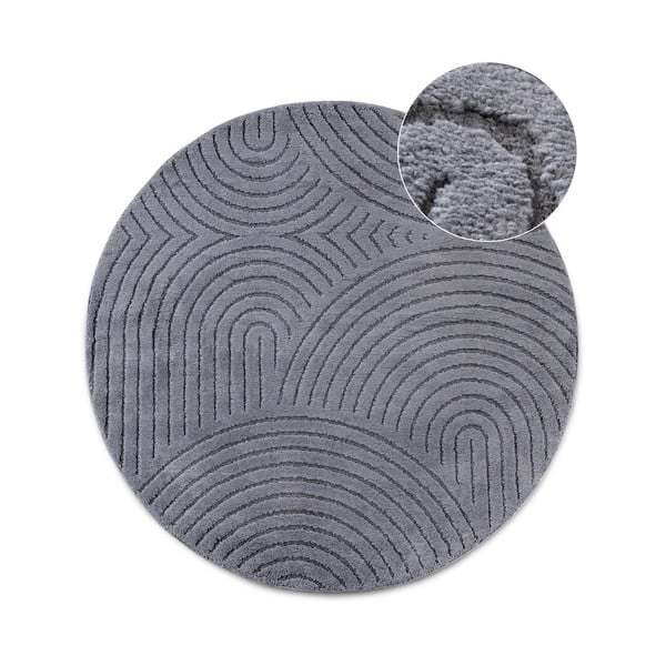 Apvalios formos kilimas antracito spalvos ø 160 cm Panglao New York Anthracite – Elle Decoration