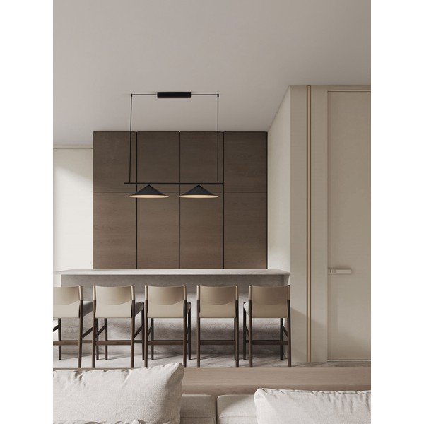 Matinės juodos spalvos iš aliuminio kabantis šviestuvas LED Lui – Nova Luce-image-1