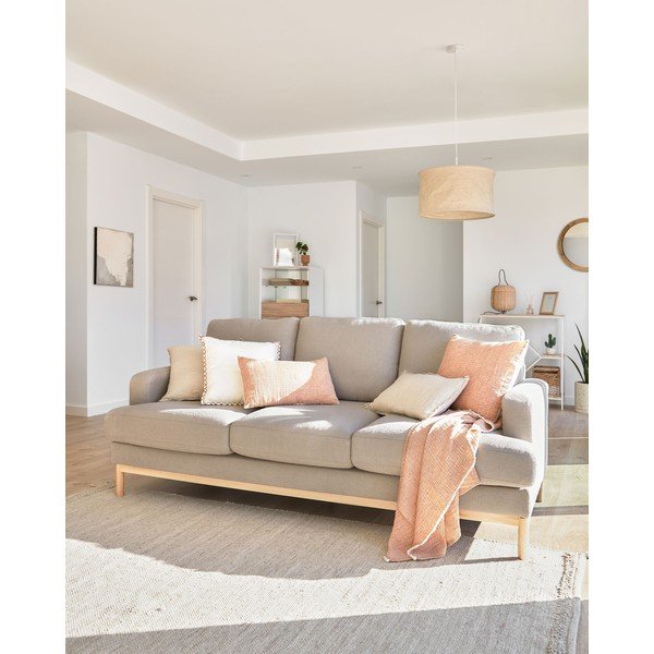 Pilkos spalvos sofa iš boucle 203 cm Mihaela – Kave Home-image-1