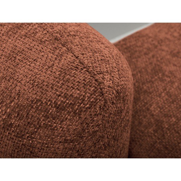Terakotos spalvos iš šenilinio audinio sulankstoma/su sandėliavimo vieta kampinė sofa (su dešiniuoju kampu/su gultu) Mele – Makamii-image-1