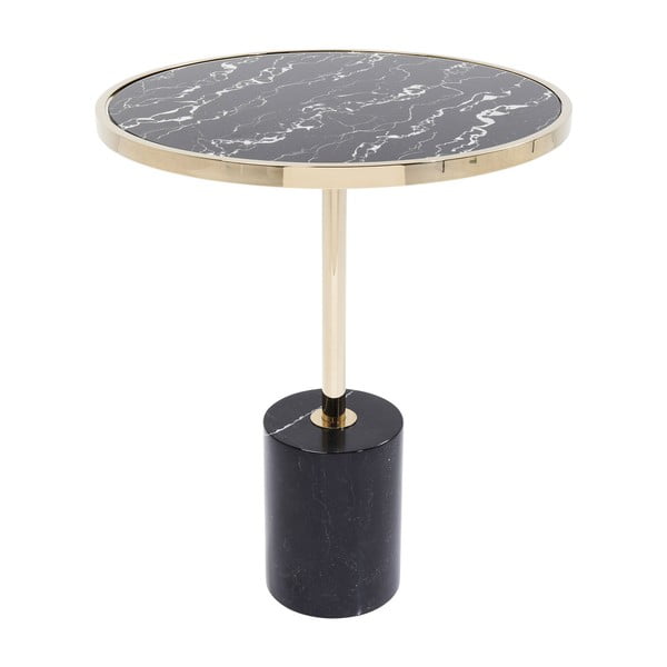 Kare Design San Remo Base juodas kavos staliukas su auksiniu pagrindu, ø 46 cm