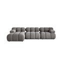 Šviesiai pilkos spalvos modulinė kampinė sofa iš velveto (su kairiuoju kampu/su gultu) Bellis – Micadoni 