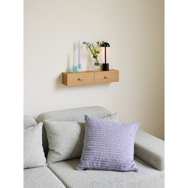Natūralios spalvos sieninė lentyna iš ąžuolo 60 cm Shuno – Hübsch-image-3