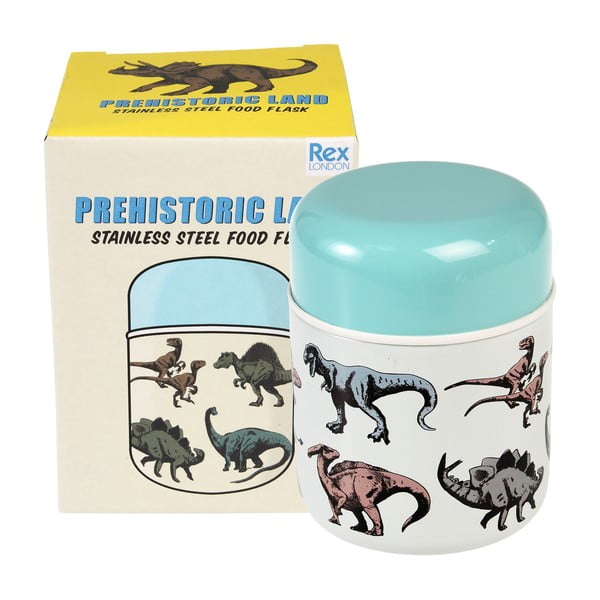 Mėlynos spalvos/kreminės spalvos maistui/vaikams termosas 280 ml Prehistoric Land – Rex London-image-3