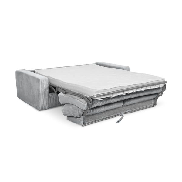 Šviesiai pilkos spalvos iš kordinio velveto sulankstoma sofa 195 cm Nona – Makamii-image-3