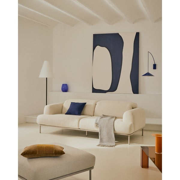 Tamsiai žalios spalvos pastatomas šviestuvas (aukštis 153 cm) su tekstiliniu gaubtu Navat – Kave Home-image-1