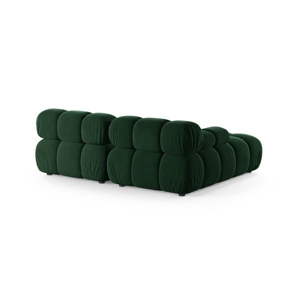 Tamsiai žalios spalvos modulinė kampinė sofa iš velveto (su kairiuoju kampu/su gultu) – Micadoni -image-3
