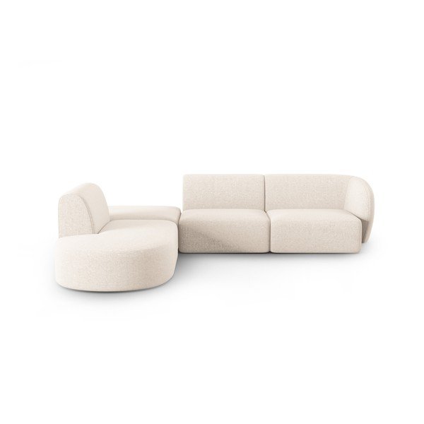 Smėlio spalvos iš šenilinio audinio kampinė sofa (su kairiuoju kampu/„L“ formos) Paolo – Milo Casa