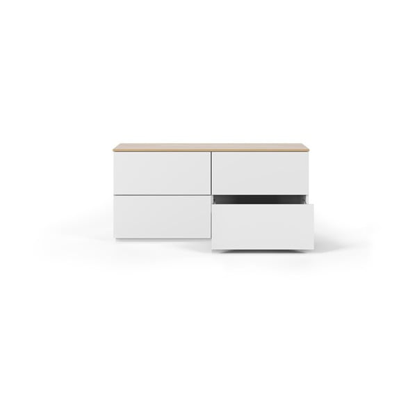 Balta komoda su ąžuoliniu stalviršiu, 120 x 54 cm Join - TemaHome-image-3