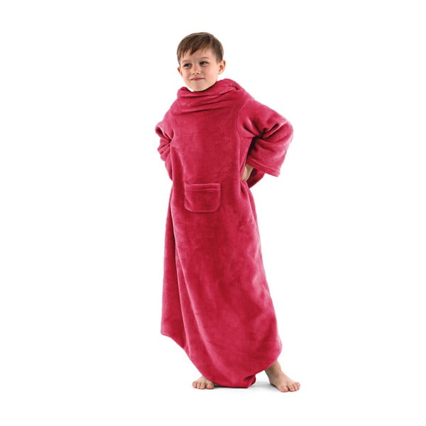 Raudona kūdikių TV antklodė su rankovėmis DecoKing Lazykids-image-1